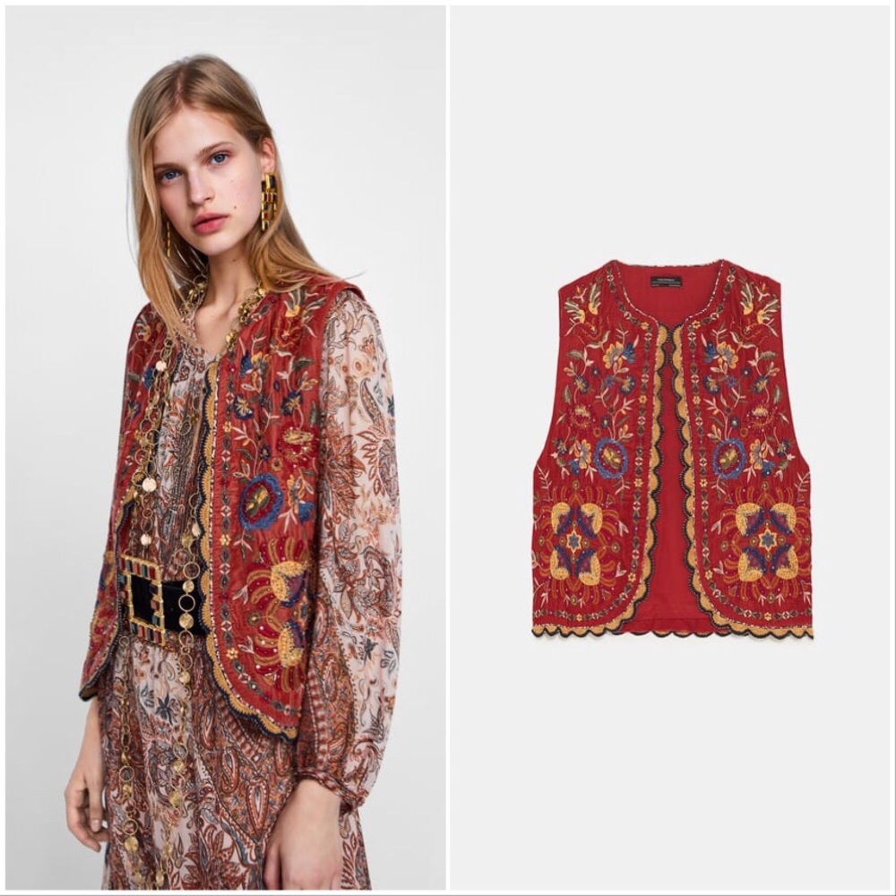 Embroidered Velvet Beaded Waistcoat